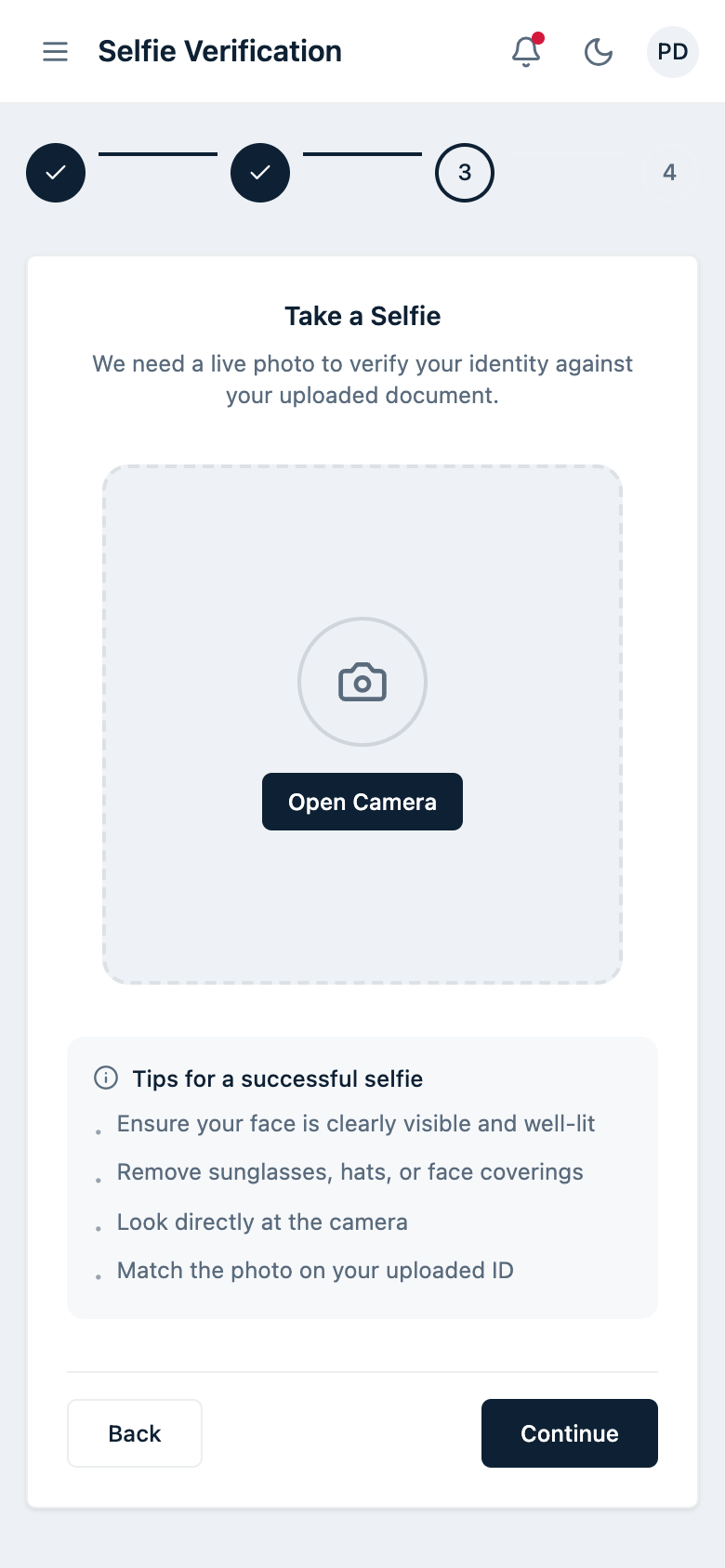 KYC onboarding step 2